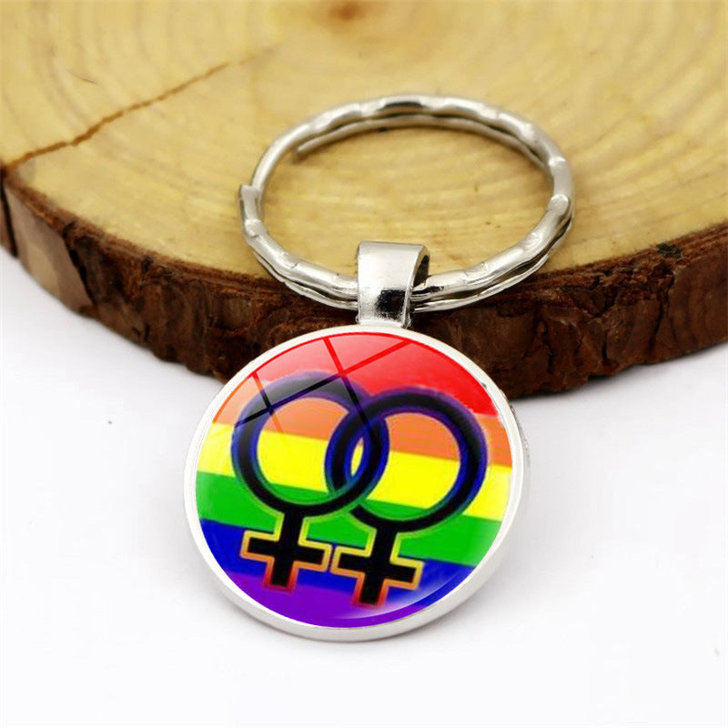 Wholesale Iridescent Gay Pride Metal Keychains