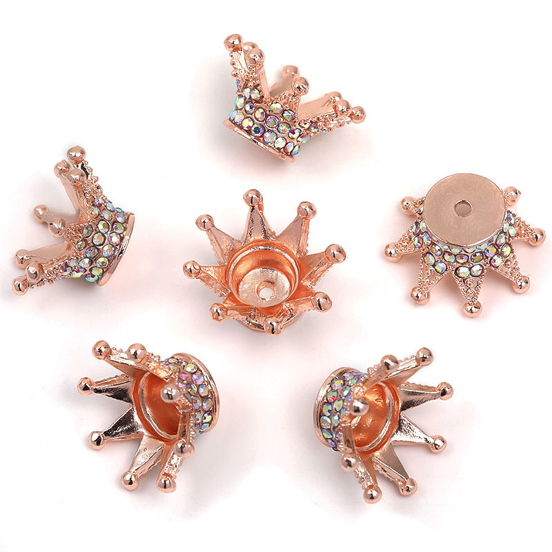 Wholesale of 10PCS Water Diamond Three-dimensional Crown Alloy Beadable Accessories ACC-BDS-BLG004
