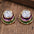 Wholesale  color painting oil three-layer round cake earrings