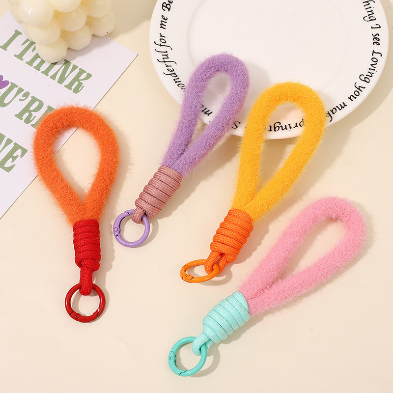 Wholesale hand-woven plush rope Keychains