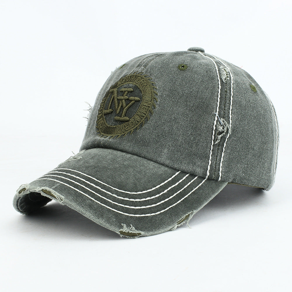 Wholesale Baseball cap with ripped embroidery