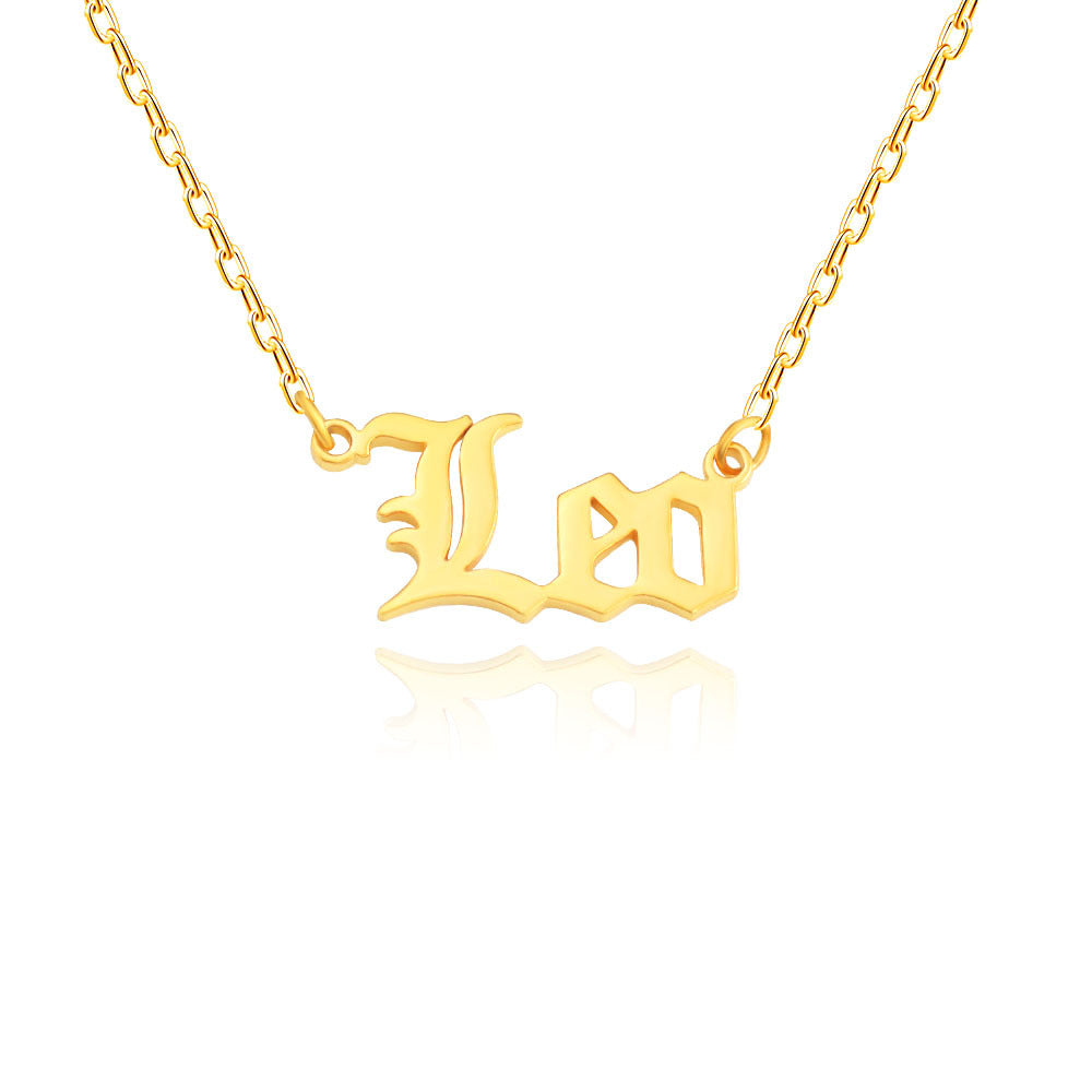 Wholesale Stainless Steel 12 Zodiac Letter Necklace ACC-NE-MiYi004