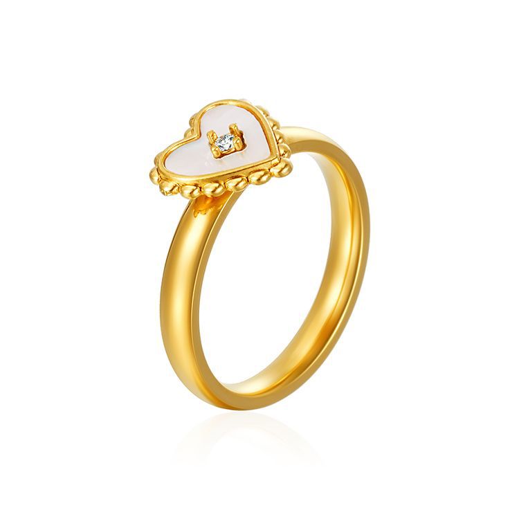 Wholesale love inlaid shell ring