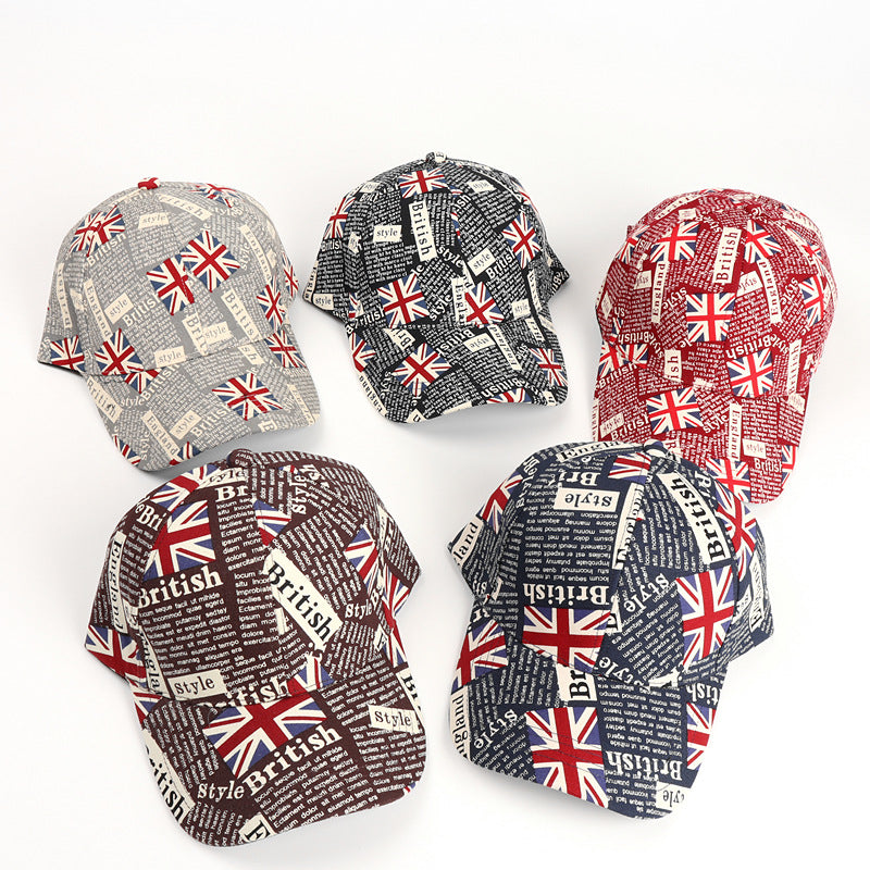 Wholesale British flag letter graffiti baseball cap