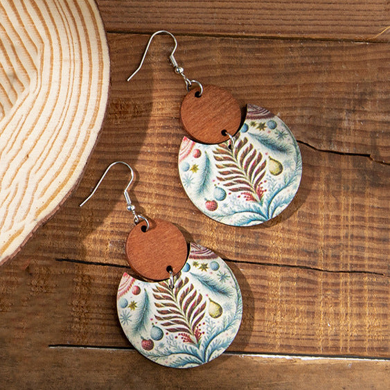 Wholesale wooden exaggerated bohemian earrings