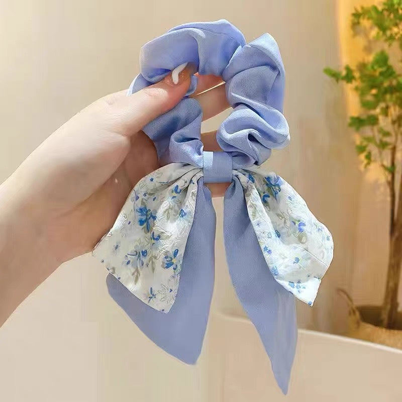 Wholesale Floral Bow Ribbon Hair Band Hair Scrunchies ACC-HS-Geyi001