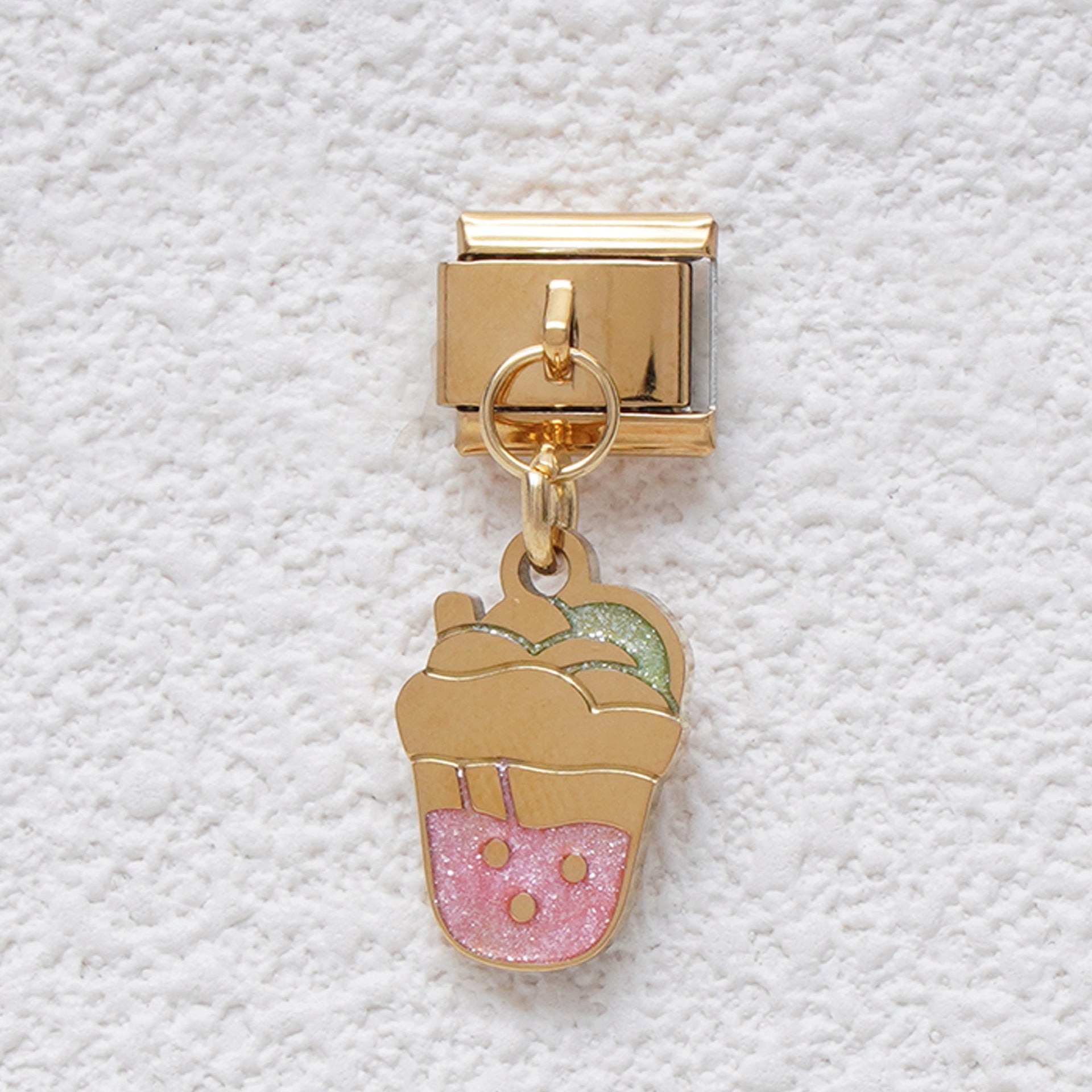 Wholesale Italian Charm Bracelet 9mm DIY Splicing French Fries Coffee Food Series Stainless Steel Composable Bracelet