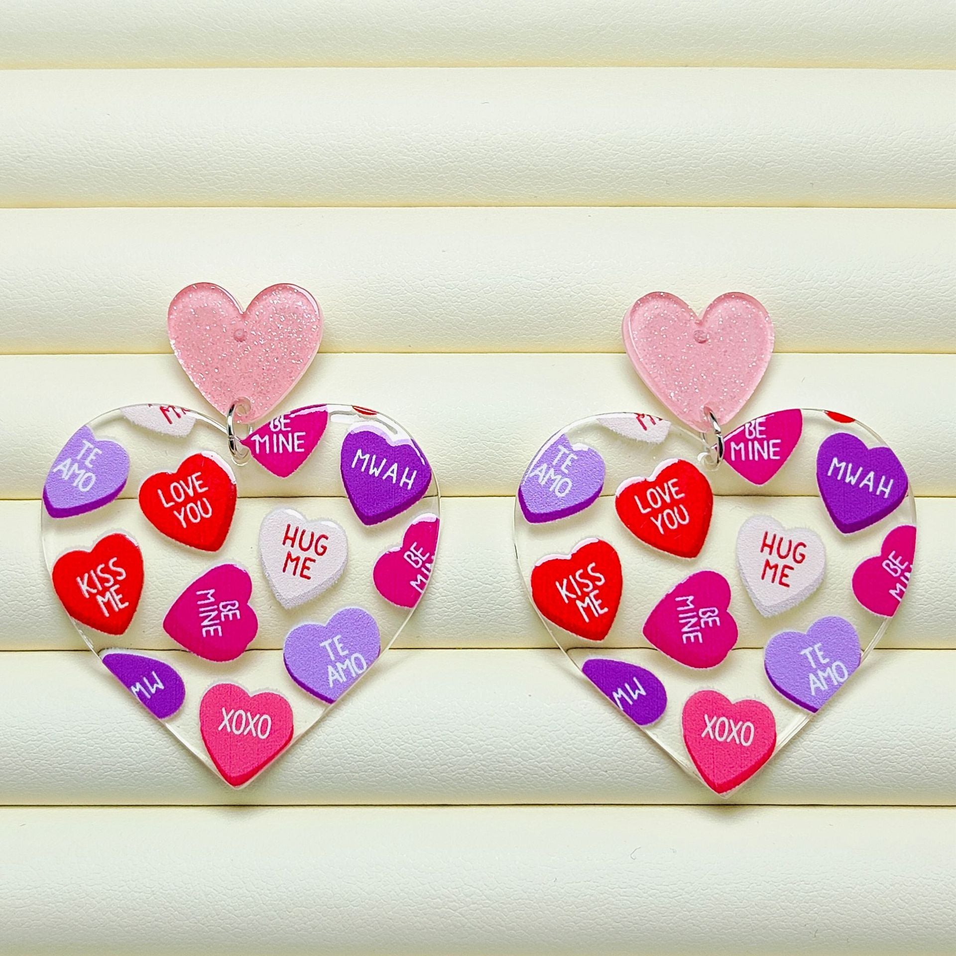 Wholesale Mother's Day Love Acrylic Sheet Letter Earrings ACC-ES-Qiyu013