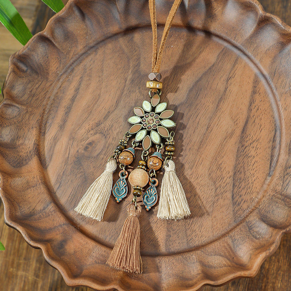 Wholesale Hot sale long necklace bohemian style tassel flower pendant ethnic style retro necklace