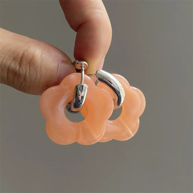 Wholesale Resin Flower Copper Earrings ACC-ES-MLR009