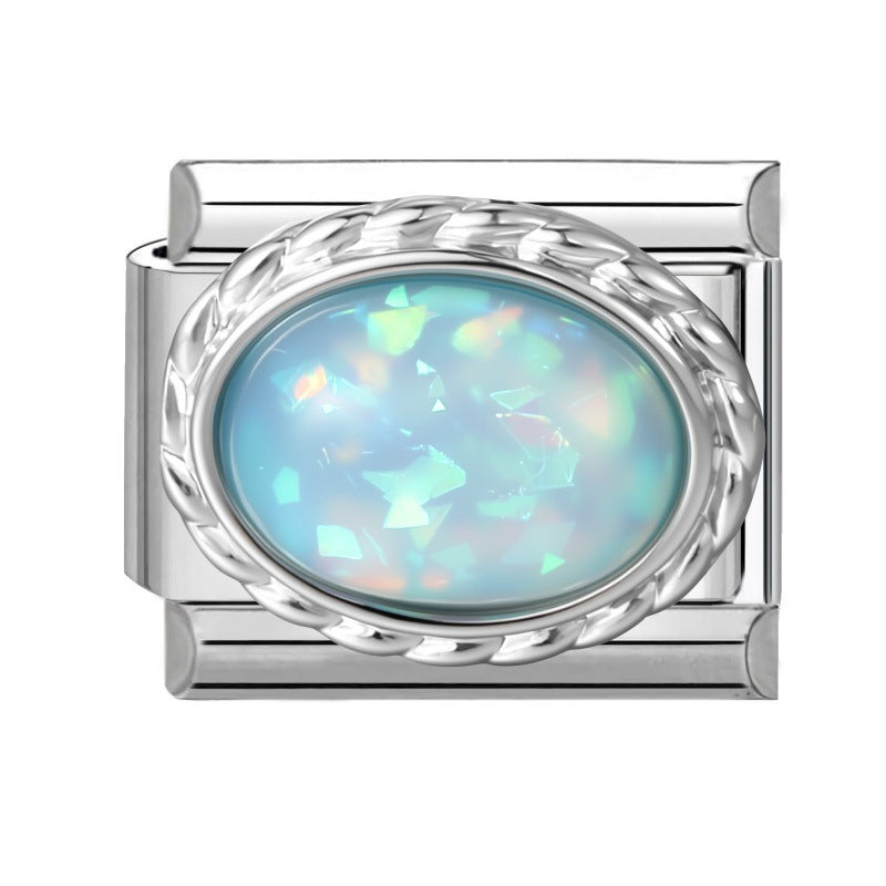 Wholesale Italian Style Modular Bracelet Charms Stainless Steel DIY Jewelry Accessories Multi Color Rhinestone Boutique Resale