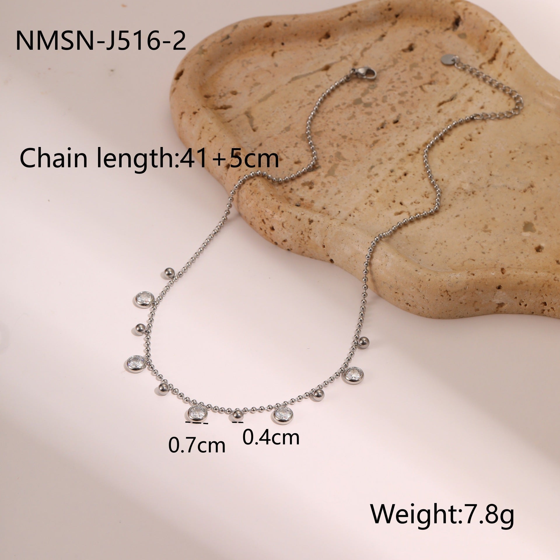 Wholesale Zircon Tassel Stainless Steel Necklace