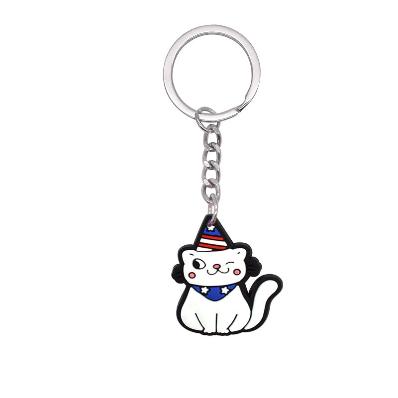 Wholesale 10pcs US Independence Day Keychain