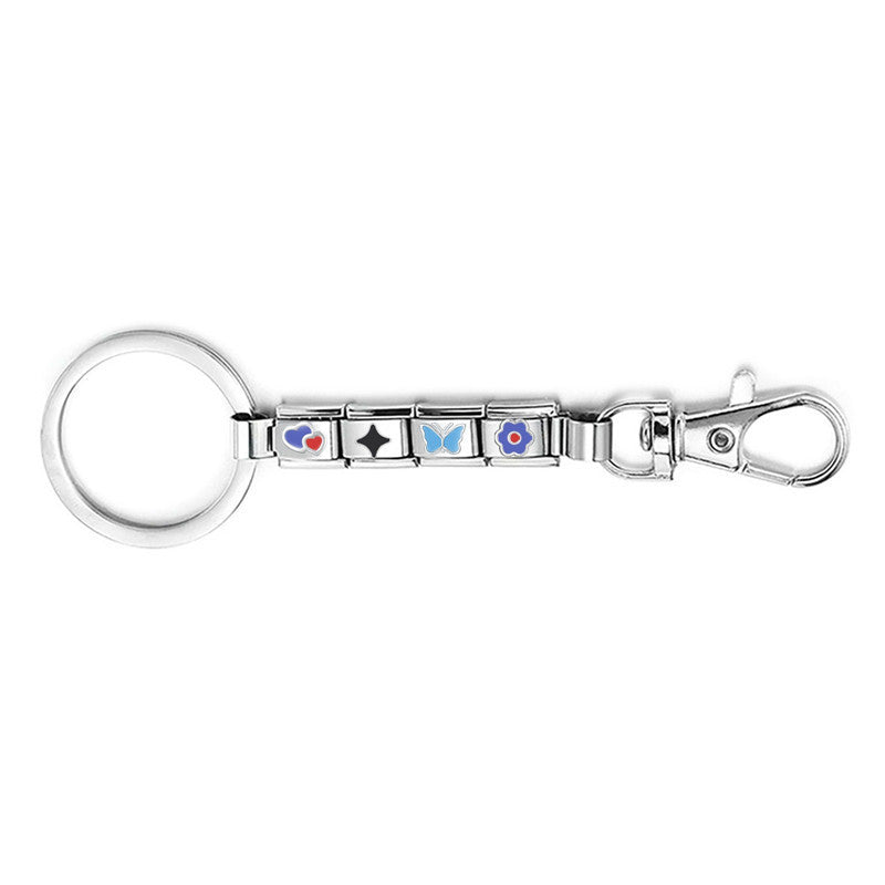 Wholesale Italian Module Keychain Bracelet Retro Creative Stylish Fashion DIY Italian Module Finished Keychain