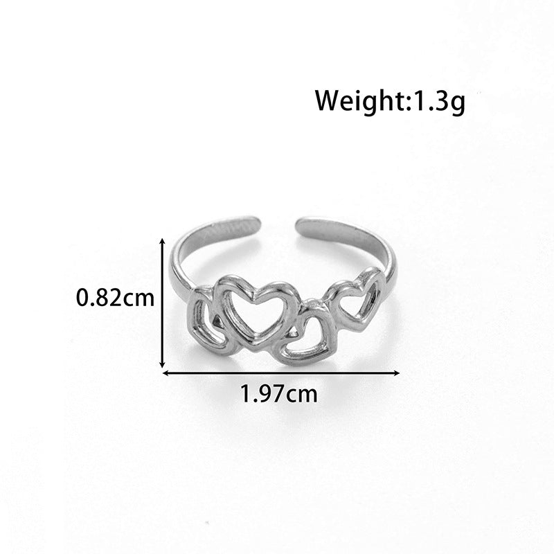 Wholesale  Snake Love Vintage Titanium Steel Opening Adjustable Ring