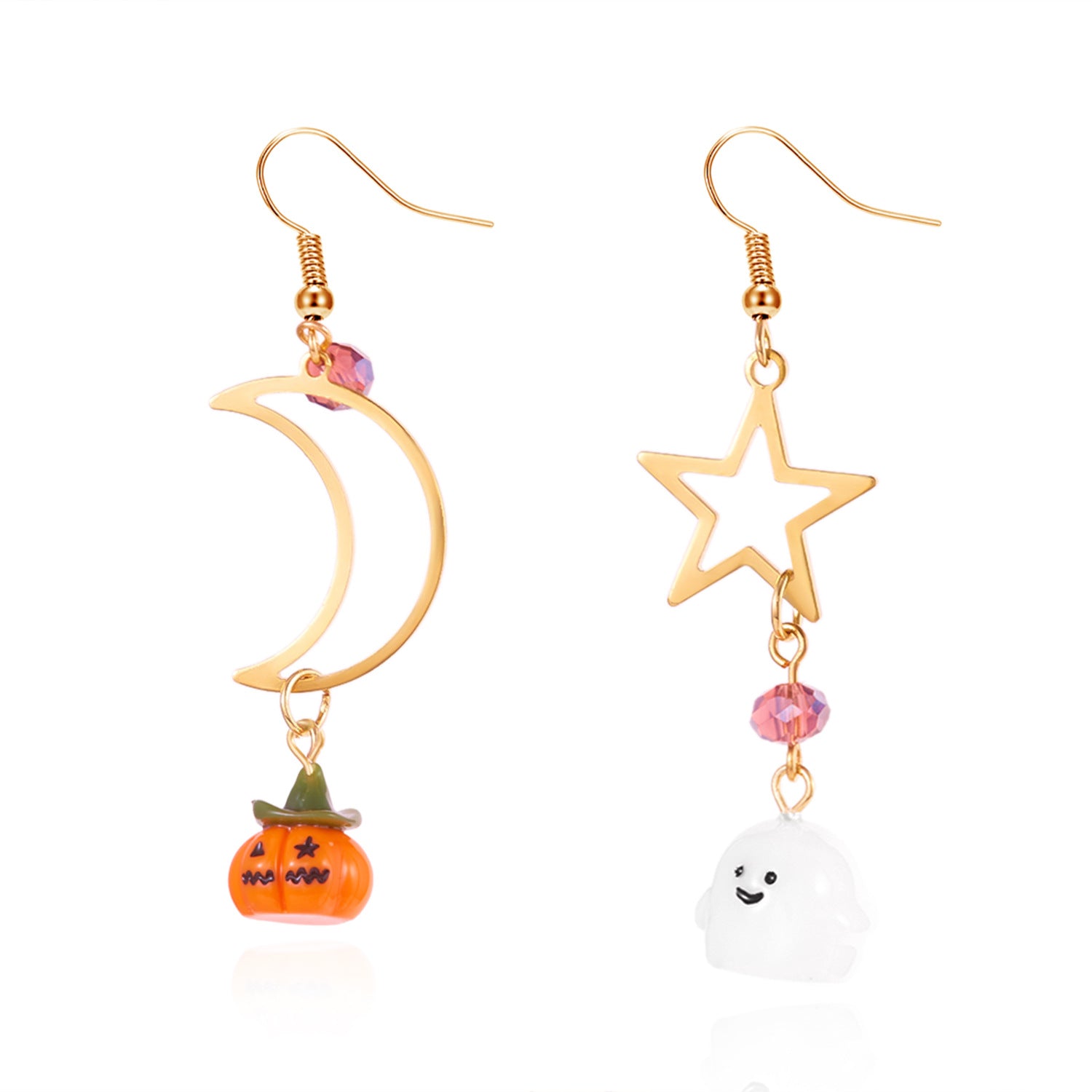 Wholesale  resin earrings star moon ghost pumpkin skull cute earrings