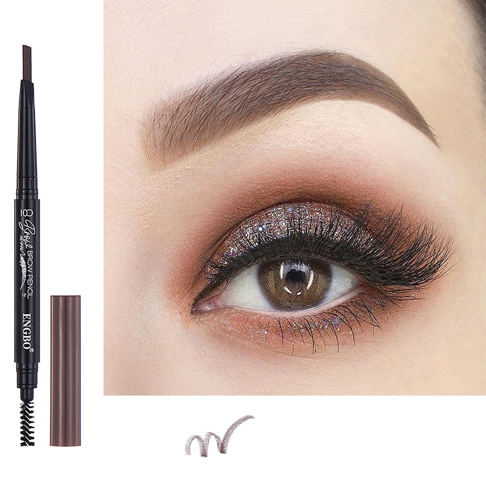 Wholesale double-headed eyebrow pencil with built-in eyebrow brush