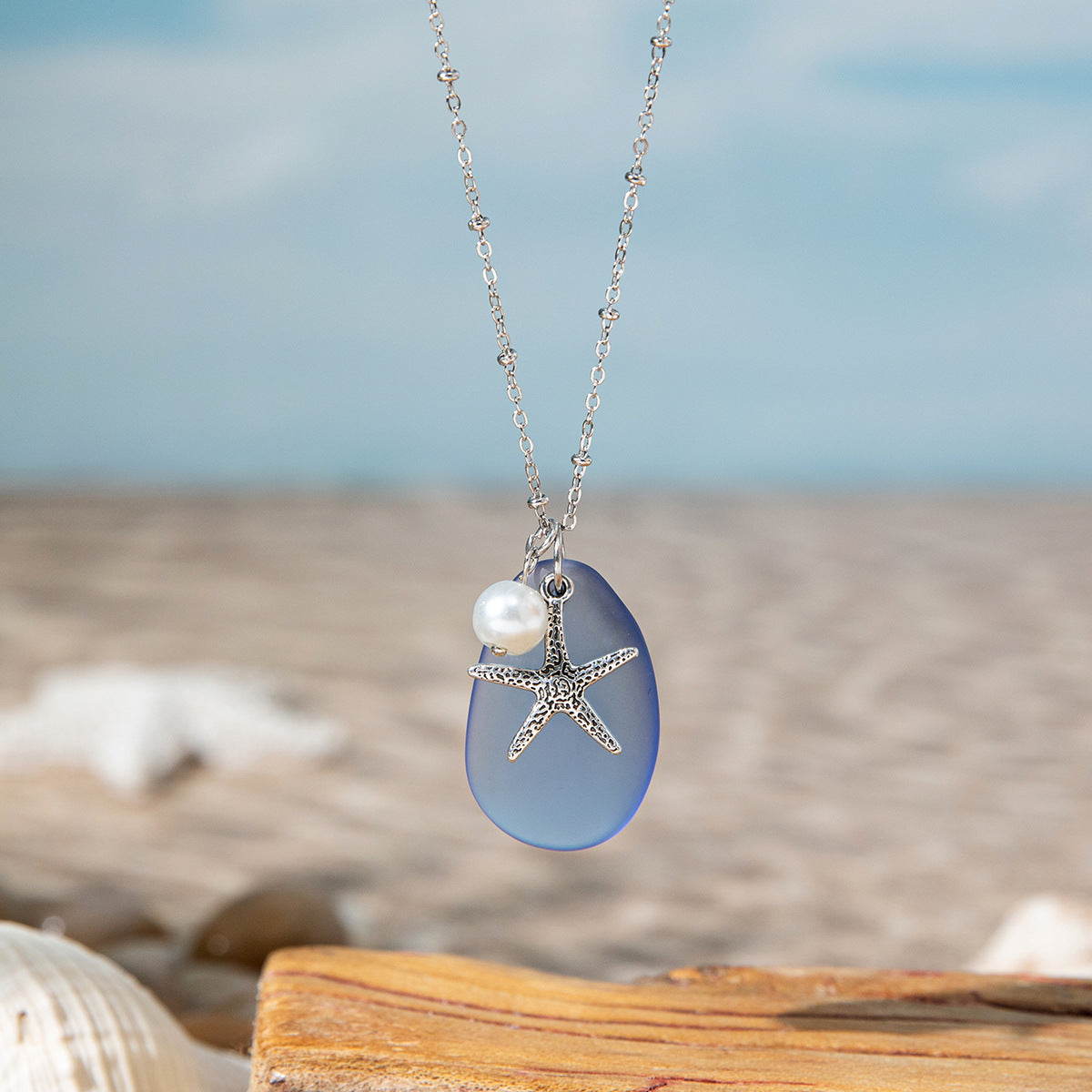 Wholesale  Ocean Vacation Style Starfish Shell Pendant Necklace