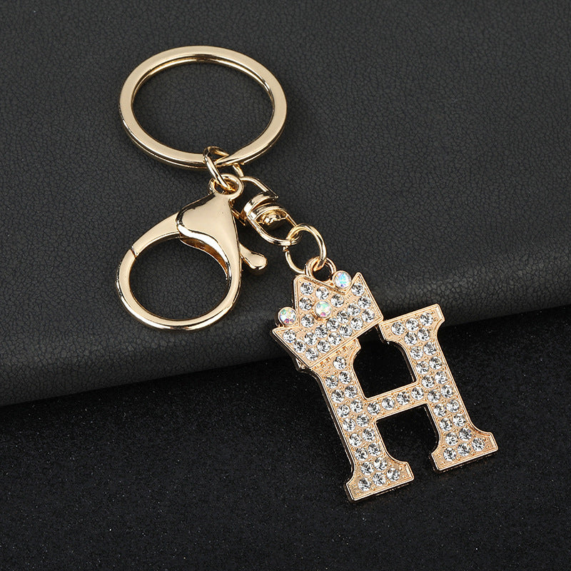Wholesale  English letters encrusted diamond keychain