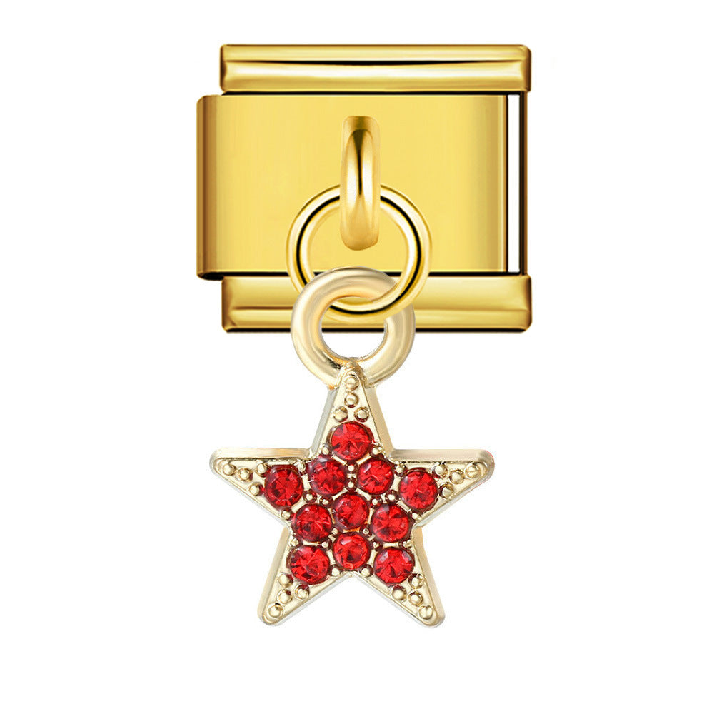 Wholesale  Italian Charm Bracelet 9mm DIY Star and Moon series  Creative Stainless Steel Composable Bracelet