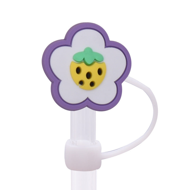 Wholesale Random 100pcs Cute food straw cover Straw Tube Cap