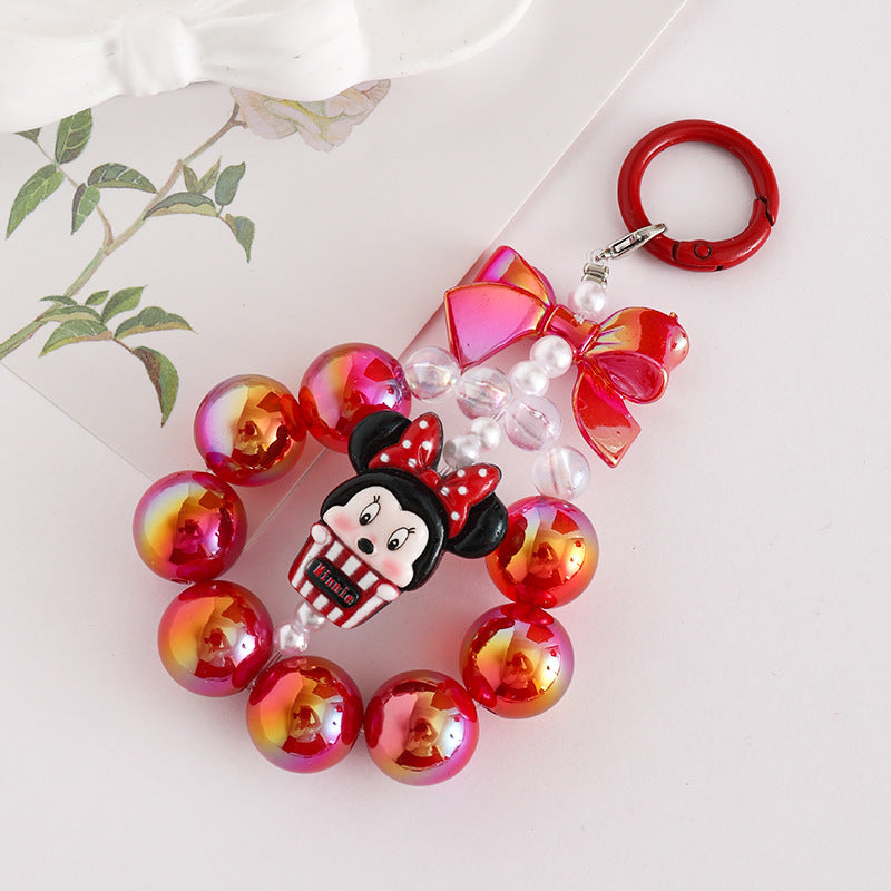 Wholesale Cartoon Colorful  Handmade Beaded Acrylic  Keychain  ACCVIP