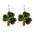 Wholesale Four Leaf Clover Acrylic St. Patrick's Day Wood Grain Inlay Earrings