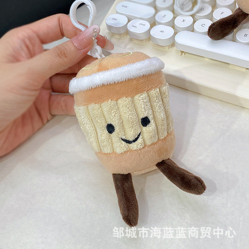 Wholesale Milk tea cup cute plush pendant keychains