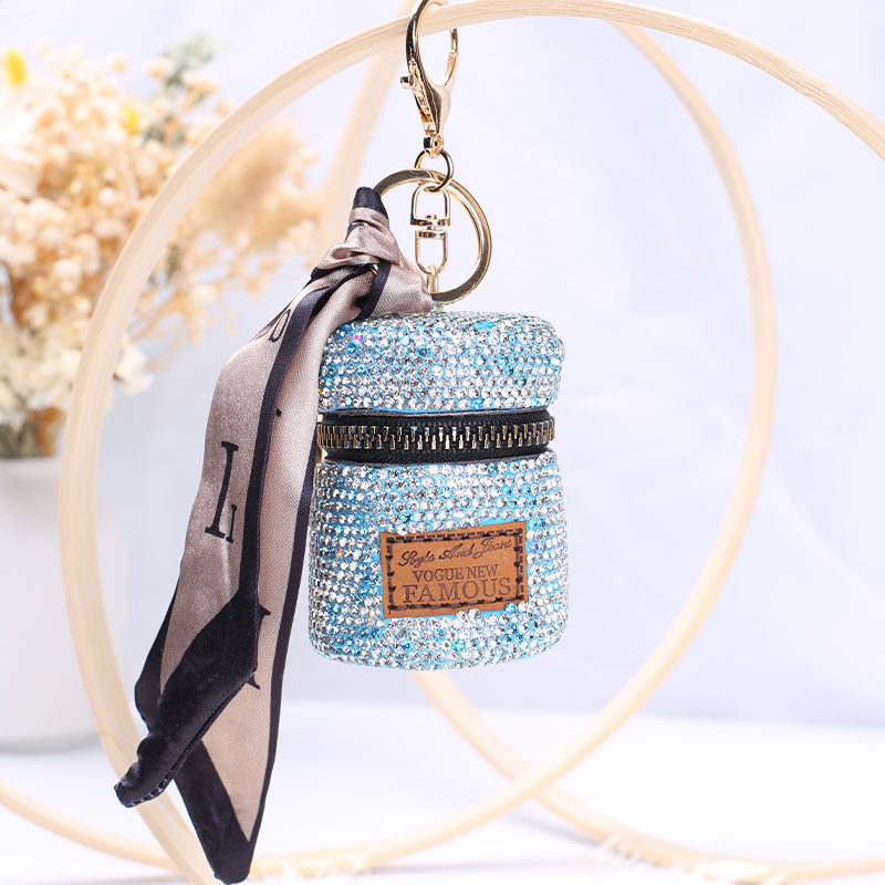 Wholesale Mini Rhinestone Earphone Bag, Zero Wallet, Light Luxury Style Keychain ACC-KC-JY001