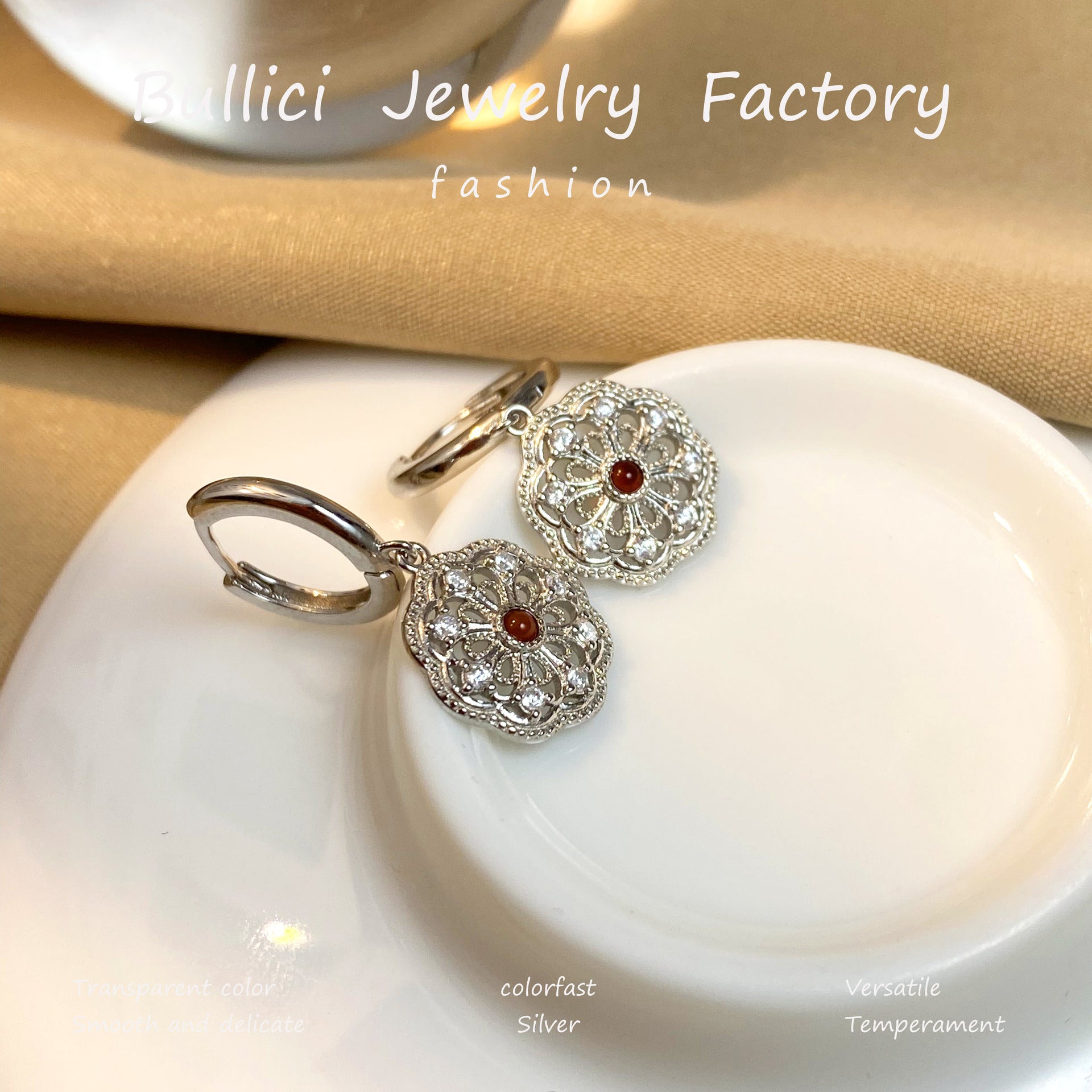 Wholesale  s925 sterling silver earrings eight-star boundless ring earrings