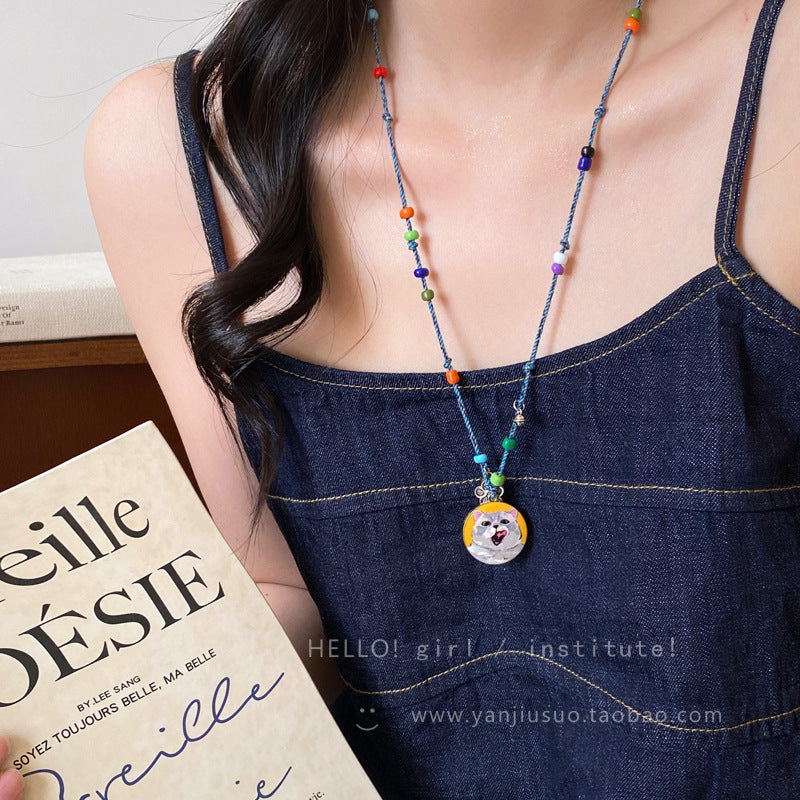 Wholesale Korean Style Heart Polka Dot Pendant Necklace Gift Jewelry Accessory