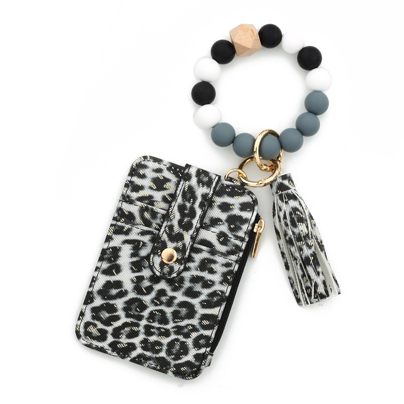 Wholesale  Pattern Folded Card Bag Tk Printed Leather Wallet Wristlet Keychain