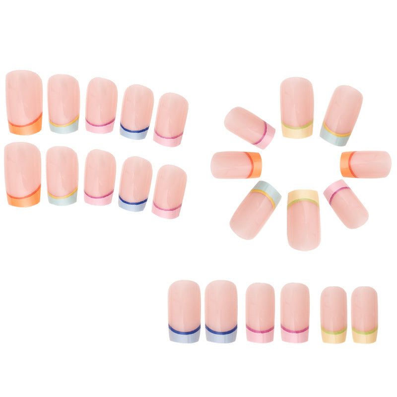 Wholesale Plastic Press on Nails Kits Color Short Nail Art ACC-NS-MeiSu005