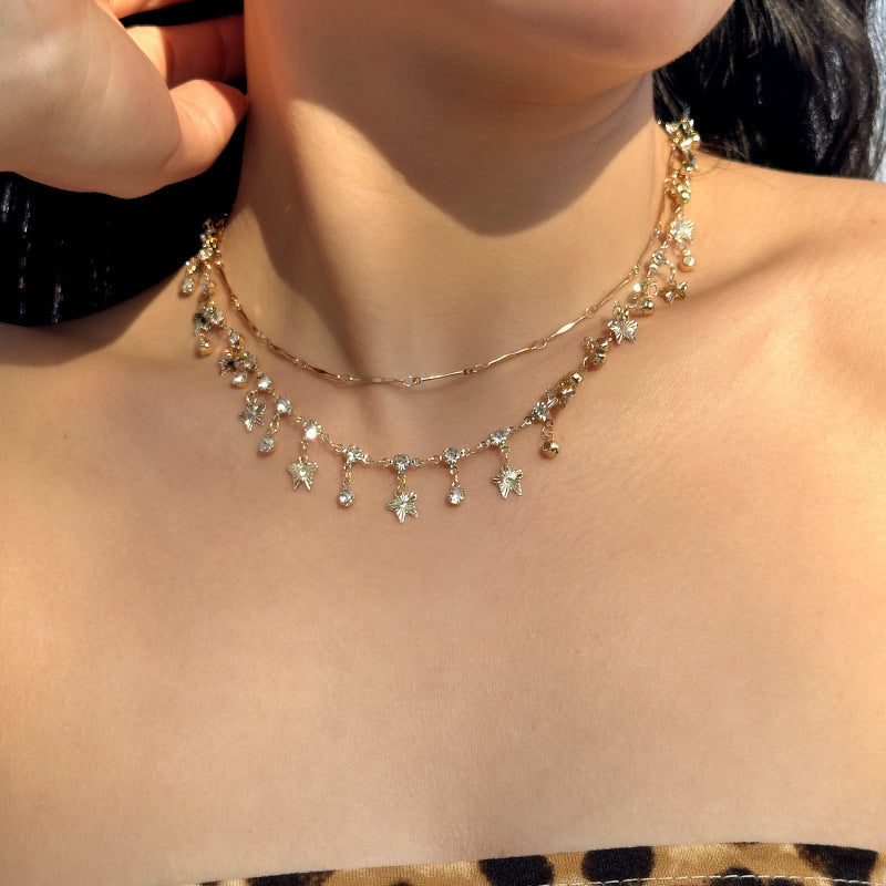 Wholesale  Double-Layer Butterfly Necklace Luxury Clavicle Chain  Accessories