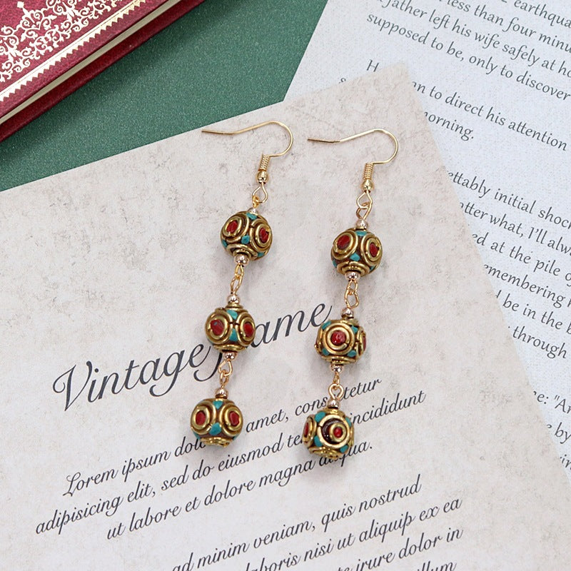 Wholesale Retro Nepal Style Handmade Dangle Earrings,  Trendy Fashion Accessory for Party or Everyday Wear