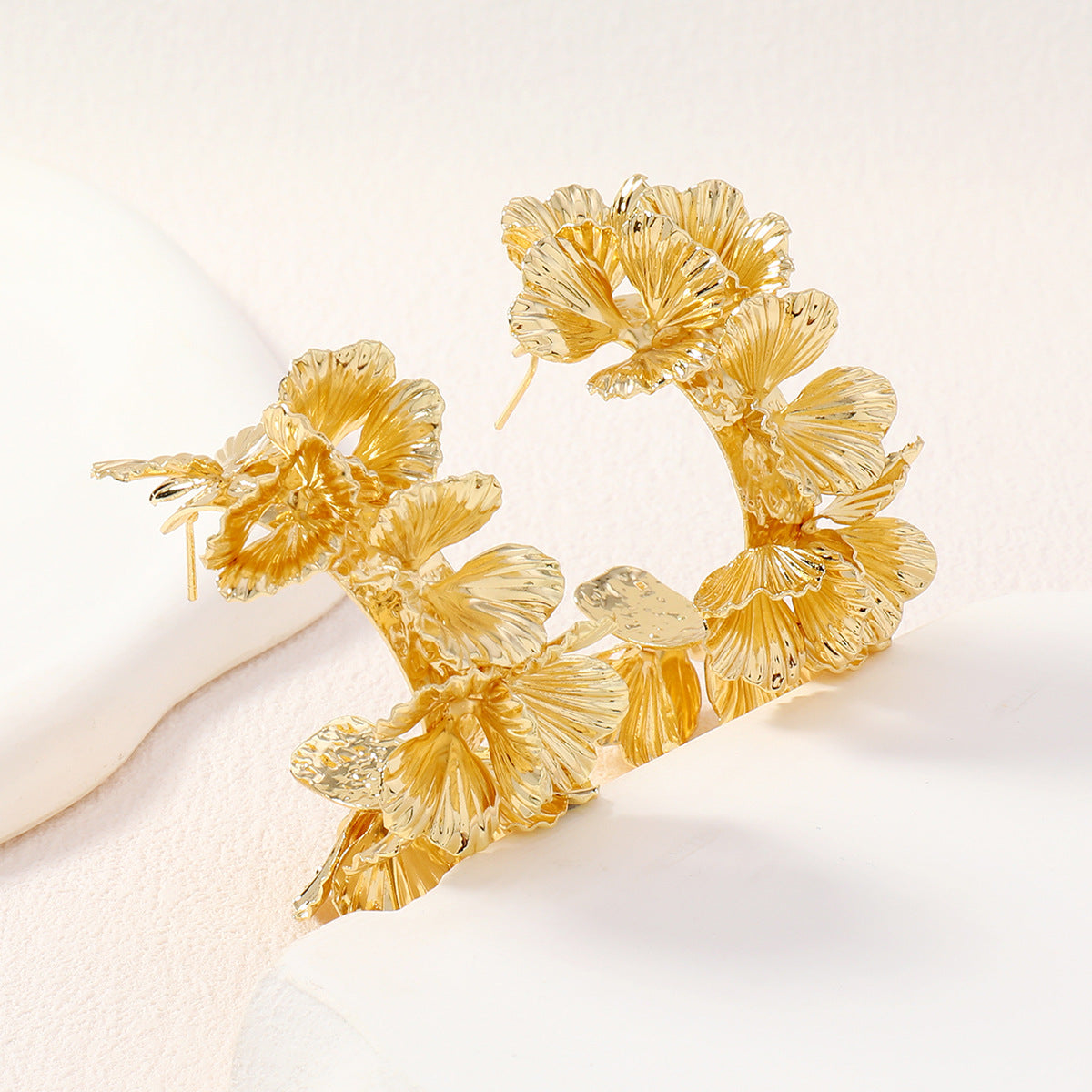 Wholesale Long Petal Tassel Exaggerated Earrings Statemente Earrings ACC-ES-Qunq001