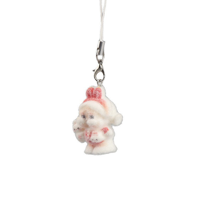 Wholesale Creative flocked  keychain