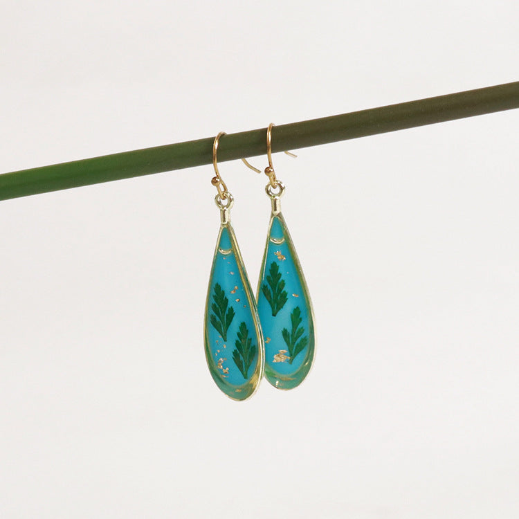 Wholesale 6pcs/pack Herbarium Resin Colored Dried Flower Earrings
