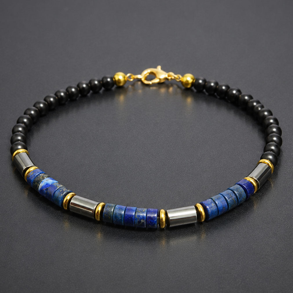 Wholesale Stylish Natural Stone Beaded Bracelet With Lapis Lazuli And Tiger Eye Fashion Accessory For Casual Everyday Wear Or Gift