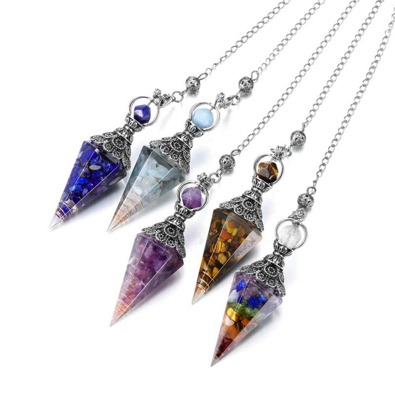 Wholesale Amethyst Crystal Hexagon Pendant Ancient Silver for DIY Jewelry Making Decorative Gift