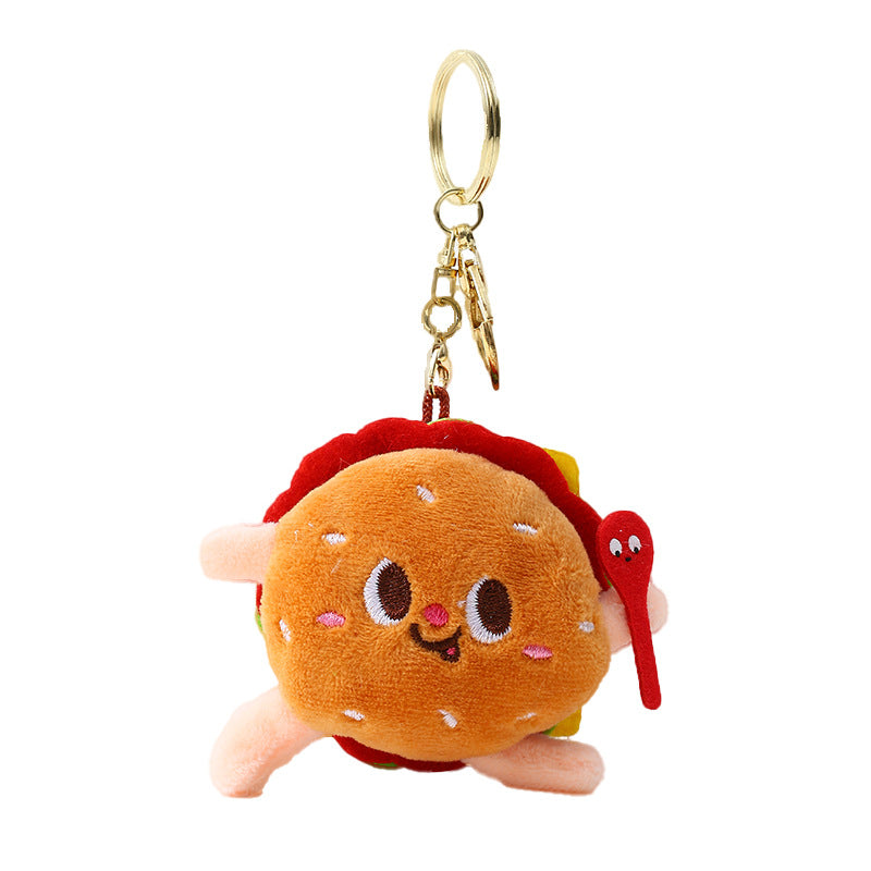 Wholesale Cartoon Chips Burger Hot Dog Plush Keychain ACC-KC-XiaW002