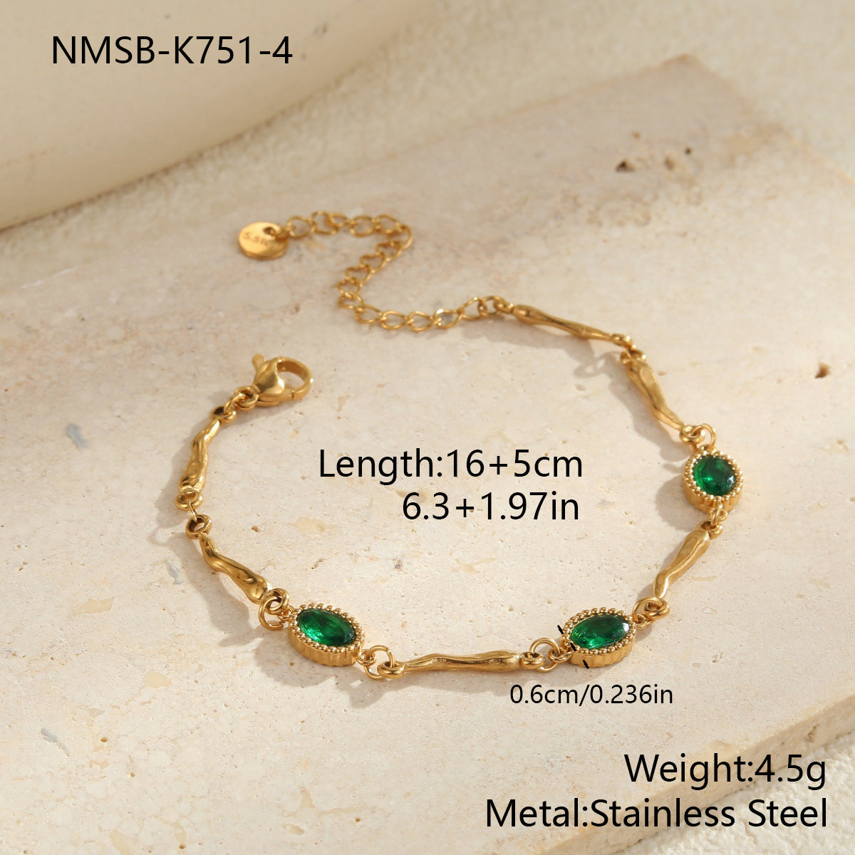 Wholesale Stainless steel colored zircon bracelet