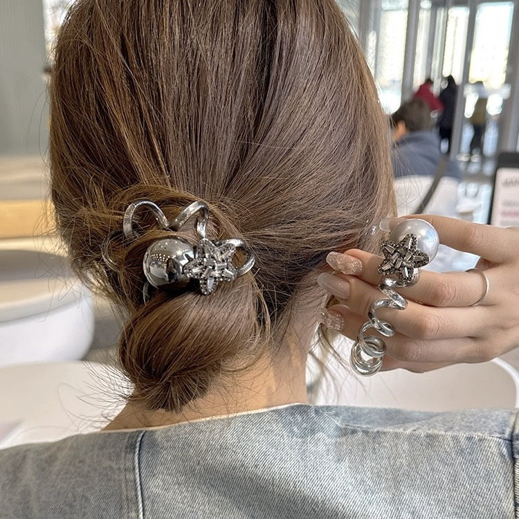 Wholesale Star Rhinestone Phone Cord Hair Ties Hair Scrunchies