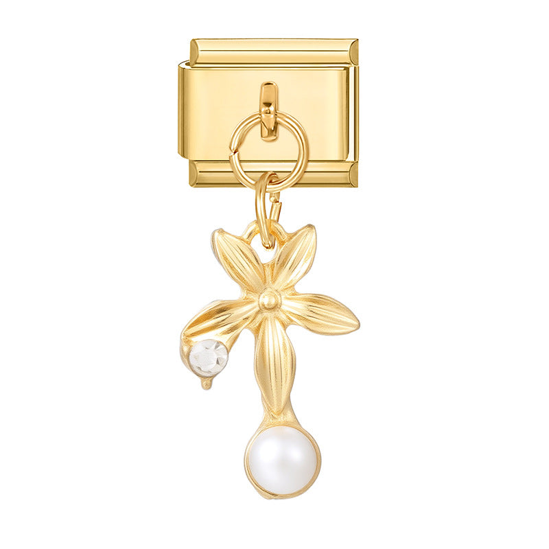 Wholesale 9mm Italian Charm Starter Bracelets DIY Heart and Bowknot Pendant Style Stainless Steel Composable Bracelet