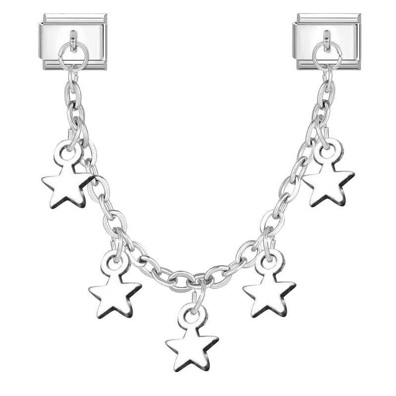 Wholesale 9mm Italian Charm Starter Bracelets DIY Double Hanger Stainless Steel Composable Bracelet