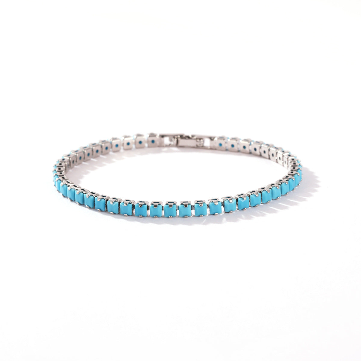 Wholesale 18k Gold Plated Zircon Bracelet,  Blue Turquoise Design,  Boutique Jewelry Accessory
