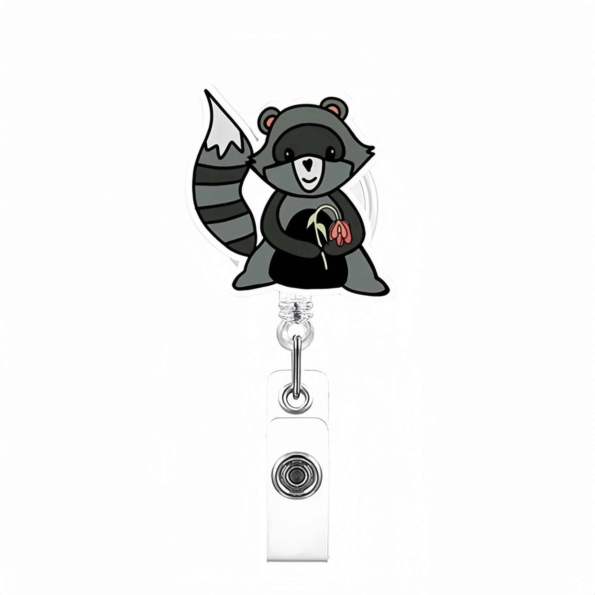 Wholesale Funny Raccoon Badge Reels Keychains