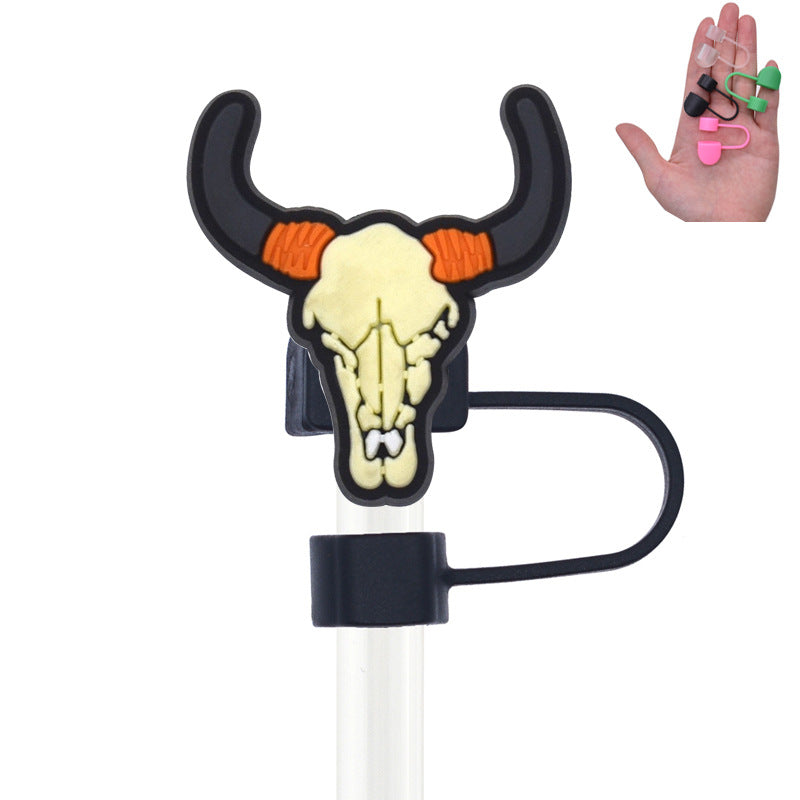 Wholesale Random 100pcs Cowgirl PVC Soft Straw Tube Cap