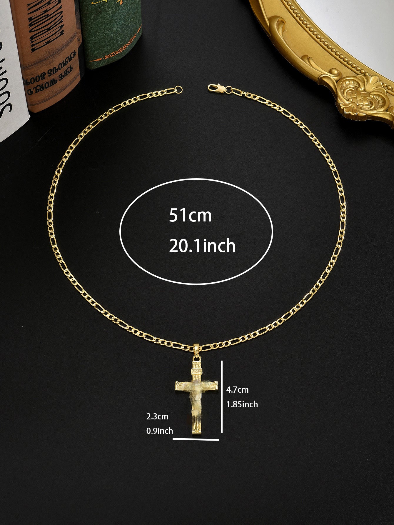 Wholesale Men' s Cross Pendant Necklace Trendy Figaro Chain Fashion Accessory Boutique Resale