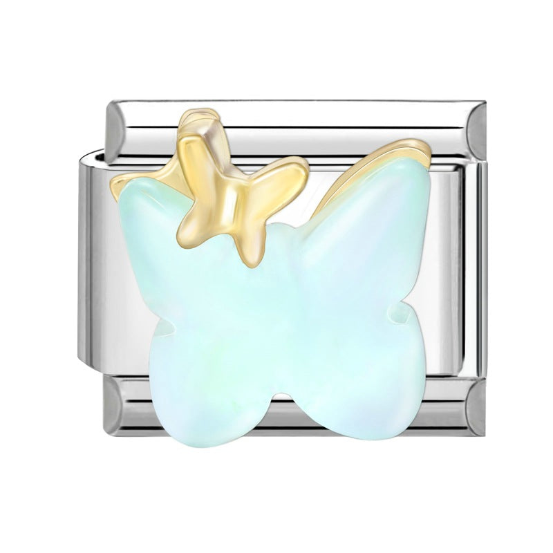 Wholesale Italian Charm Bracelet 9mm DIY Splicing Diamond Pendant Stainless Steel Composable Bracelet